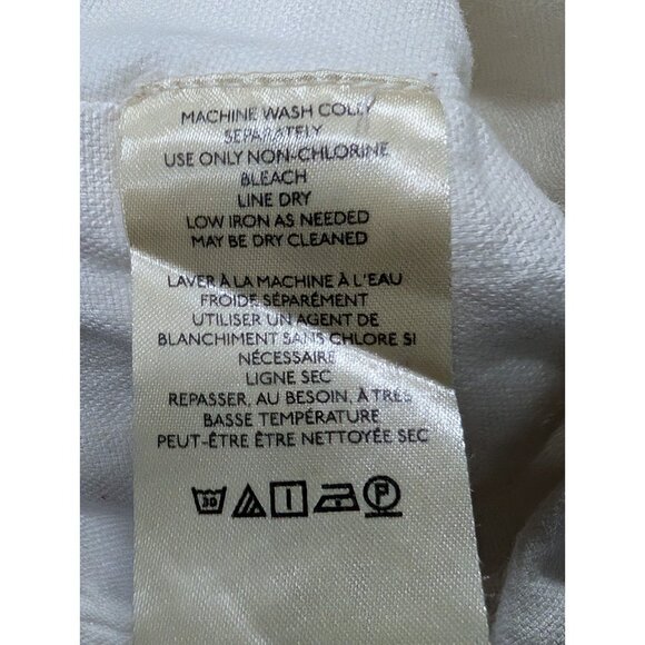 PILCRO Anthropologie Cream Corset Style Cotton/Linen Crop Top Smocked Back Sz S - Picture 10 of 16